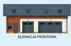 Elewacja projektu G299 trzystanowiskowy z pomieszczeniem gospodarczym i poddaszem użytkowym - 1