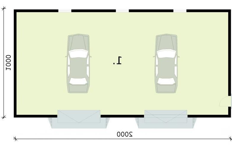 Projekt budynku gospodarczego G303 garaż dwustanowiskowy - rzut przyziemia