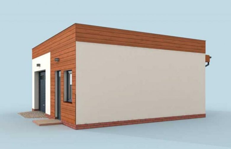 Projekt budynku gospodarczego G308 garaż jednostanowiskowy z pomieszczeniem gospodarczym 