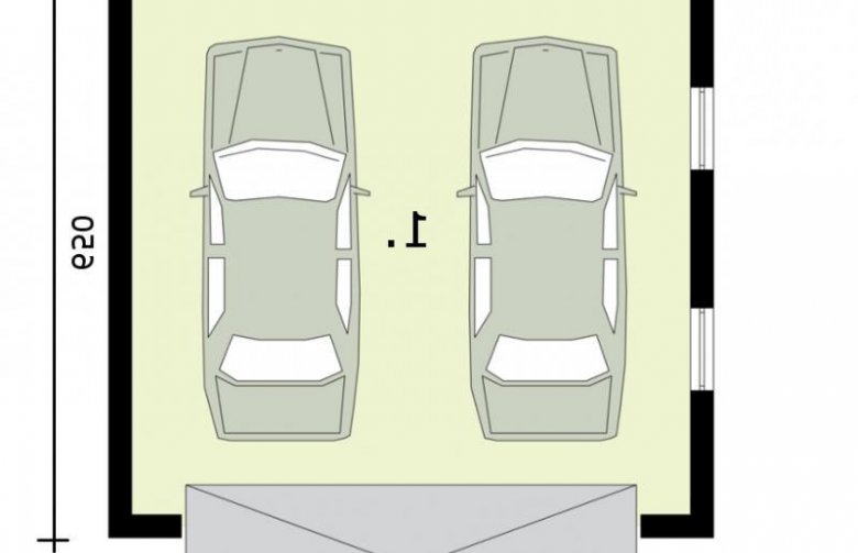 Projekt budynku gospodarczego G309 garaż dwustanowiskowy - rzut przyziemia