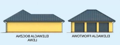 Elewacja projektu G306 trzystanowiskowy - 1 - wersja lustrzana