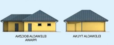 Elewacja projektu G306 trzystanowiskowy - 2 - wersja lustrzana