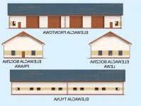 Elewacja projektu G307 garaż czterostanowiskowy z pomieszczeniami gospodarczymi - 1 - wersja lustrzana