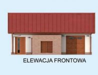 Elewacja projektu G310 garaż jednostanowiskowy z pomieszczenie gospodarczym  - 1