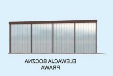 Elewacja projektu GB17 garaż blaszany dwustanowiskowy - 4 - wersja lustrzana