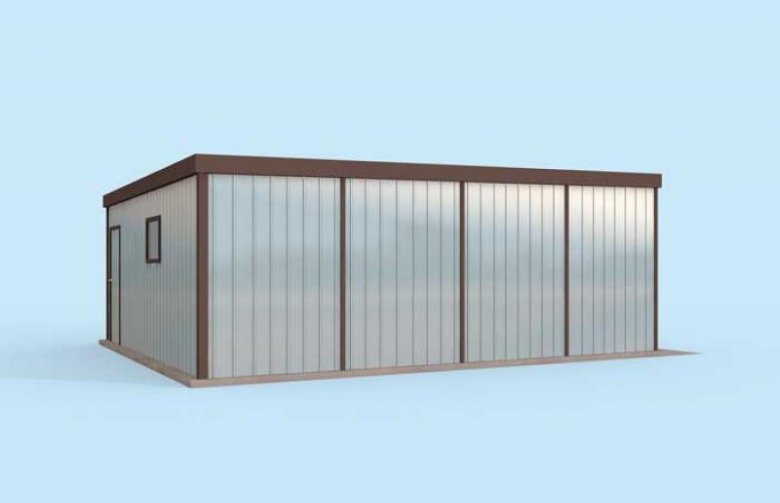 Projekt budynku gospodarczego GB17 garaż blaszany dwustanowiskowy