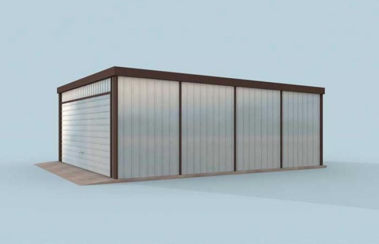 Projekt budynku gospodarczego GB17 garaż blaszany dwustanowiskowy