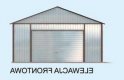 Projekt garażu GB20 blaszany dwustanowiskowy - elewacja 1