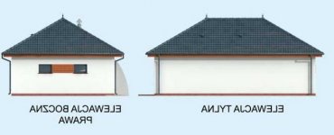 Elewacja projektu G315 dwustanowiskowy z pomieszczeniem gospodarczym i altaną - 2 - wersja lustrzana