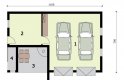 Projekt garażu G315 dwustanowiskowy z pomieszczeniem gospodarczym i altaną - rzut przyziemia