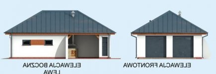 Elewacja projektu G320 dwustanowiskowy z pomieszczeniem gospodarczym i altaną - 1 - wersja lustrzana