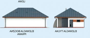 Elewacja projektu G320 dwustanowiskowy z pomieszczeniem gospodarczym i altaną - 2 - wersja lustrzana