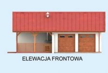 Elewacja projektu G314 garaż dwustanowiskowy z pomieszczeniem gospodarczym i werandą - 1