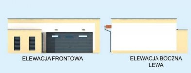 Elewacja projektu G316 garaż dwustanowiskowy z pomieszczeniem gospodarczym - 1