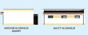 Elewacja projektu G316 garaż dwustanowiskowy z pomieszczeniem gospodarczym - 2 - wersja lustrzana