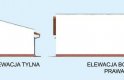 Projekt budynku gospodarczego G318 garaż dwustanowiskowy z pomieszczeniem gospodarczym - elewacja 2
