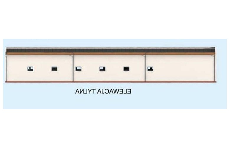 Projekt budynku komercyjnego G313 / Magazyn z pomieszczeniami gospodarczymi - elewacja 2