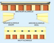 Elewacja projektu G317 wielostanowiskowy, dwupoziomowy - 1 - wersja lustrzana