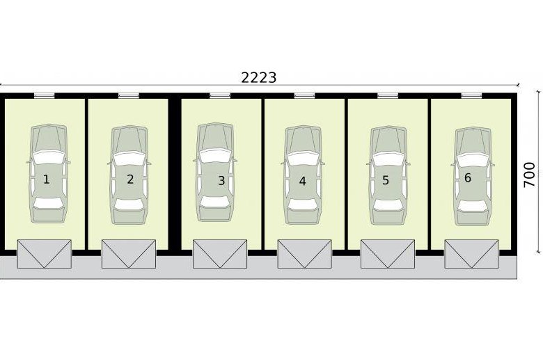 Projekt budynku gospodarczego G317 wielostanowiskowy, dwupoziomowy - rzut piętra