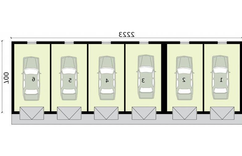 Projekt budynku gospodarczego G317 wielostanowiskowy, dwupoziomowy - rzut piętra