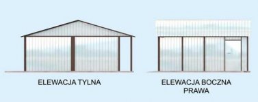 Elewacja projektu GB23 blaszany dwustanowiskowy - 2