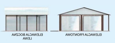 Elewacja projektu GB23 blaszany dwustanowiskowy - 1 - wersja lustrzana