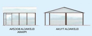 Elewacja projektu GB23 blaszany dwustanowiskowy - 2 - wersja lustrzana