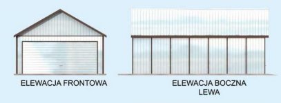 Elewacja projektu GB24 blaszany dwustanowiskowy  - 1