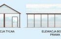 Projekt garażu GB24 blaszany dwustanowiskowy  - elewacja 2