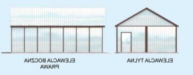 Elewacja projektu GB24 blaszany dwustanowiskowy  - 2 - wersja lustrzana