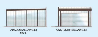 Elewacja projektu GB25 blaszany jednostanowiskowy - 1 - wersja lustrzana