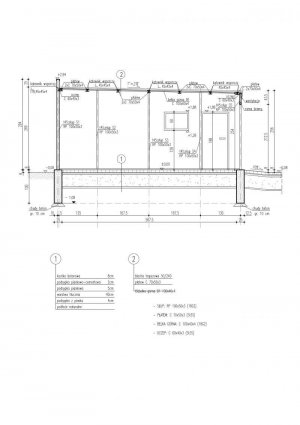 Przekrój projektu GB25 blaszany jednostanowiskowy