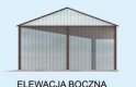 Projekt budynku gospodarczego GB28 blaszany z wiatą - elewacja 4