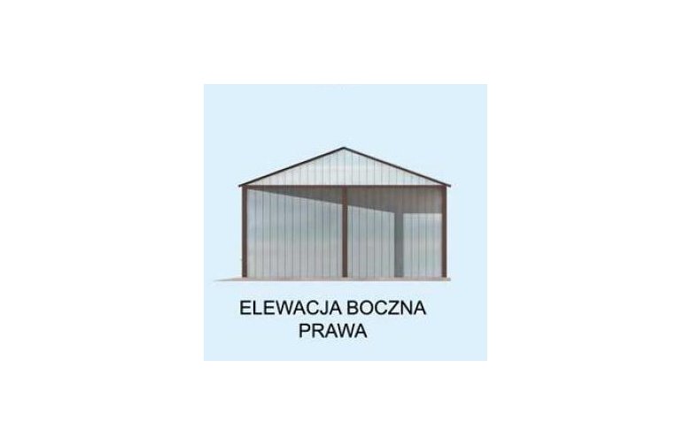 Projekt budynku gospodarczego GB28 blaszany z wiatą - elewacja 4