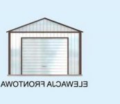 Elewacja projektu GB29 garaż blaszany jednostanowiskowy - 1 - wersja lustrzana