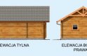 Projekt garażu G84 garaż dwustanowiskowy z bali drewnianych - elewacja 2