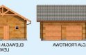 Projekt garażu G84 garaż dwustanowiskowy z bali drewnianych - elewacja 1