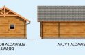 Projekt garażu G84 garaż dwustanowiskowy z bali drewnianych - elewacja 2