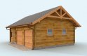 Projekt garażu G84 garaż dwustanowiskowy z bali drewnianych - wizualizacja 2