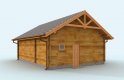 Projekt garażu G84 garaż dwustanowiskowy z bali drewnianych - wizualizacja 3