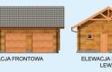 Projekt budynku gospodarczego G84 garaż dwustanowiskowy z bali drewnianych - elewacja 1