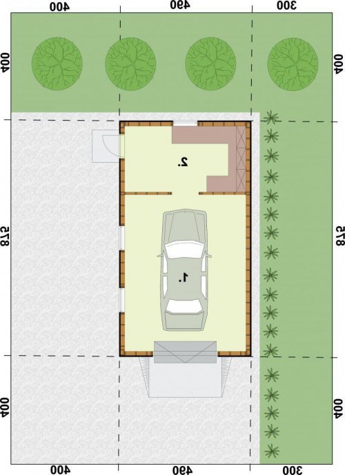 RZUT PRZYZIEMIA G8 szkielet drewniany - wersja lustrzana