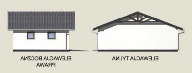 Elewacja projektu G3 szkielet drewniany - 2 - wersja lustrzana