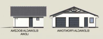 Elewacja projektu G3 szkielet drewniany - 1 - wersja lustrzana