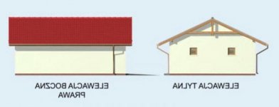 Elewacja projektu G1A szkielet drewniany - 2 - wersja lustrzana