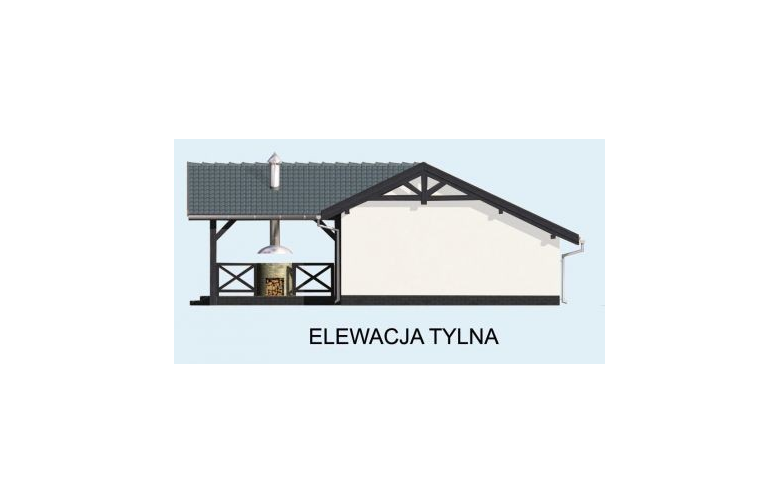 Projekt garażu G53 szkielet drewniany - elewacja 3