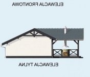 Elewacja projektu G53 szkielet drewniany - 2 - wersja lustrzana