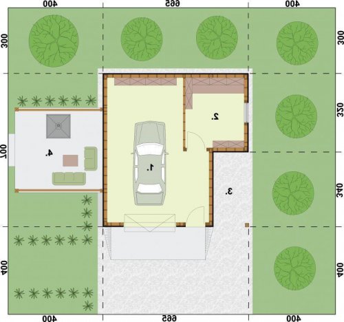 RZUT PRZYZIEMIA G53 szkielet drewniany - wersja lustrzana