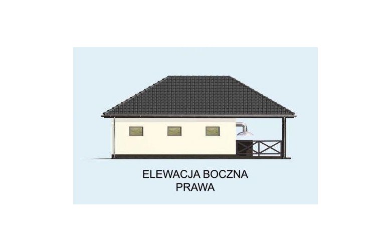 Projekt garażu G60 szkielet drewniany - elewacja 4