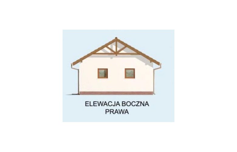 Projekt garażu G84 szkielet drewniany - elewacja 4